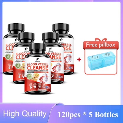 Blood Vessel Cleanse Capsules, Clean Flexible Vessels Heart Blood Promote The Best Blood Circulation And Prevent Muscle Cramp