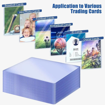 35PT Top Cover Loader Clear Protective Trading Card Holder Hard Plastic Card Sleeves Holder for Baseball Card Sports Cards
