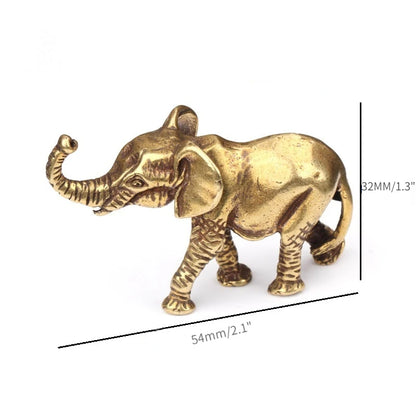 Antique Bronze Minature Elephant Figurines Tea Pet Table Ornament Decorations Solid Copper Animal Crafts Home Decor Living Ro