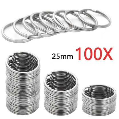 30mm/25mm/20mm Metal Key Rings Keychain Sets Keyfob Anti-rust KeyRings Key Chains Car Key Pendant Split