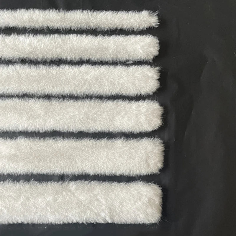 1m Faux Rabbit Fur Ribbon Trimming Fabric Soft Fluffy Plush Hair Tapes Stripe Fabric For DIY Garment Crafts Sewing Accessorie