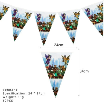 Roblox Foil Latex Balloons Happy Birthday Party Decoration Game Set Tableware Tablecloth Cake Topper Backdrop Toy Party Suppl