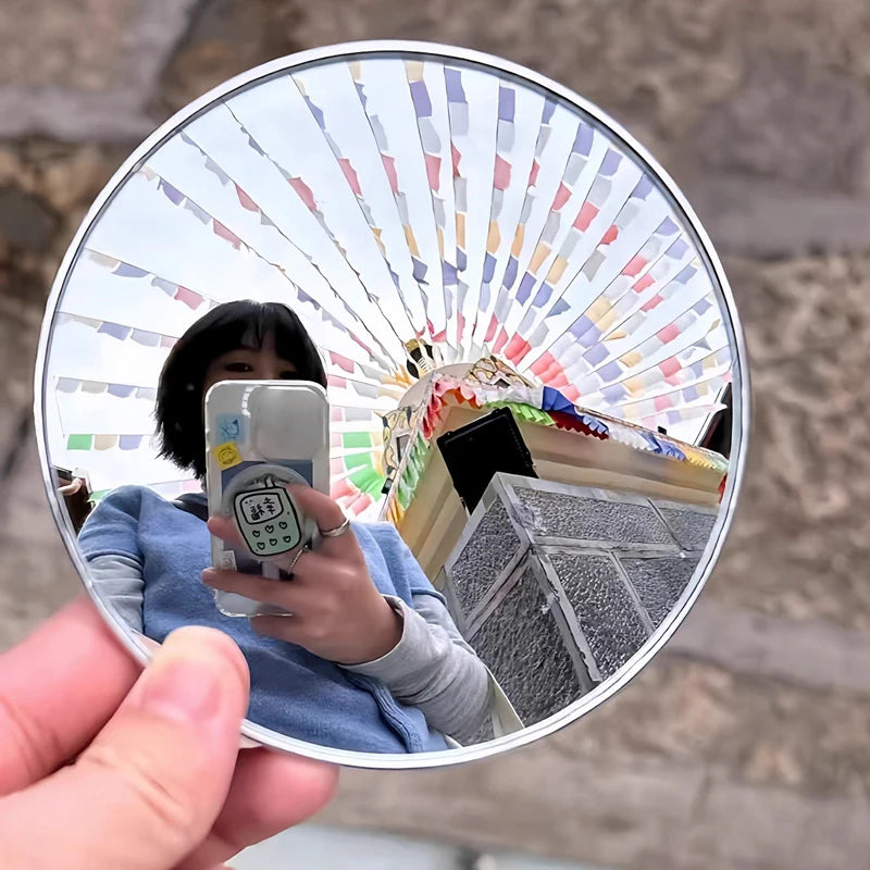 Round Convex Mirror Travel Selfie Photo Props High-definition Mirror Portable Makeup Mirror Handheld Photography Mirrors