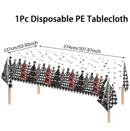 Disposable Christmas Tablecloth Merry Christmas Decors for Home 2024 Table Cover Xmas Ornament Navidad Natal New Year Gift 20