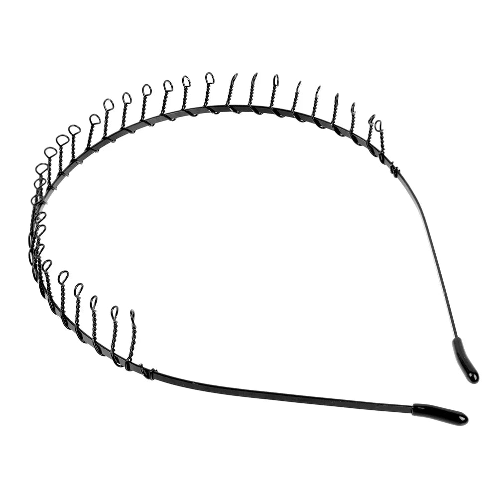 6/1pcs Fashion Metal Hair Band for Men Women Unisex Black Waved Hair Head Hoop Sports Headband Hairband Hair Accessories - St