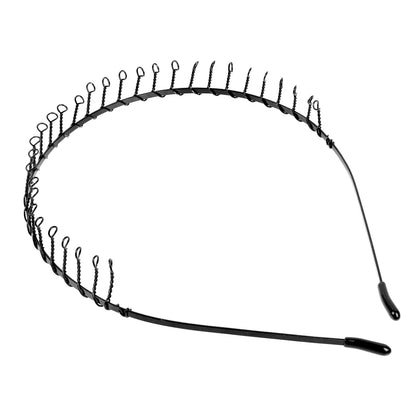 6/1pcs Fashion Metal Hair Band for Men Women Unisex Black Waved Hair Head Hoop Sports Headband Hairband Hair Accessories - St