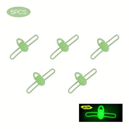 5pcs/bag High Elasticity Silicone Fishing Bait Hook Fixer Lightweight Anti-Slip Fishing Rod Hook Clip