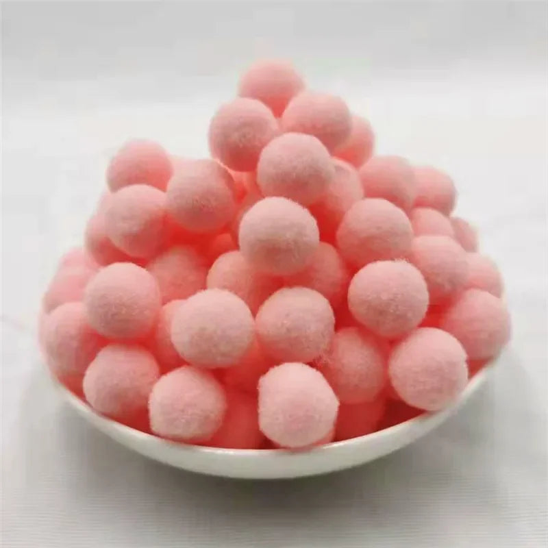 Kids DIY Pompoms Toy Craft Supplies Mini Fluffy Pompon 10/15/20/25mm Pom Poms Christmas Home Decoration Accessories 100pcs/50