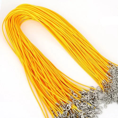 10Pcs/lot 1.5mm 2mm Adjustable Leather Cord Waxed Thread Rope Necklace Extender Chain Lobster Clasp DIY Jewelry Making Findin