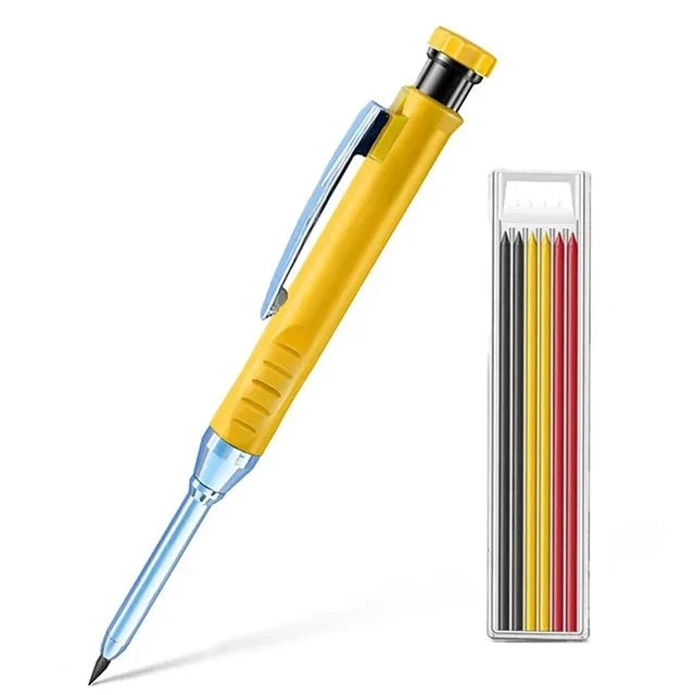 2pcs/set 2.8mm Carpenter Mechanical Pencil with Sharpener for Woodworking Construction Long Head Carpenter Pencil Stationery 