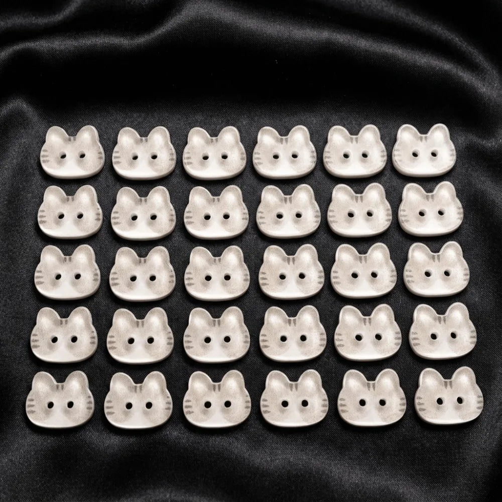 30pcs Tuxedo Cat 12mm Kitty Buttons Creative Cute Calico Cat Buttons Fashionable Resin Ginger Cat Buttons Clothes Accessories