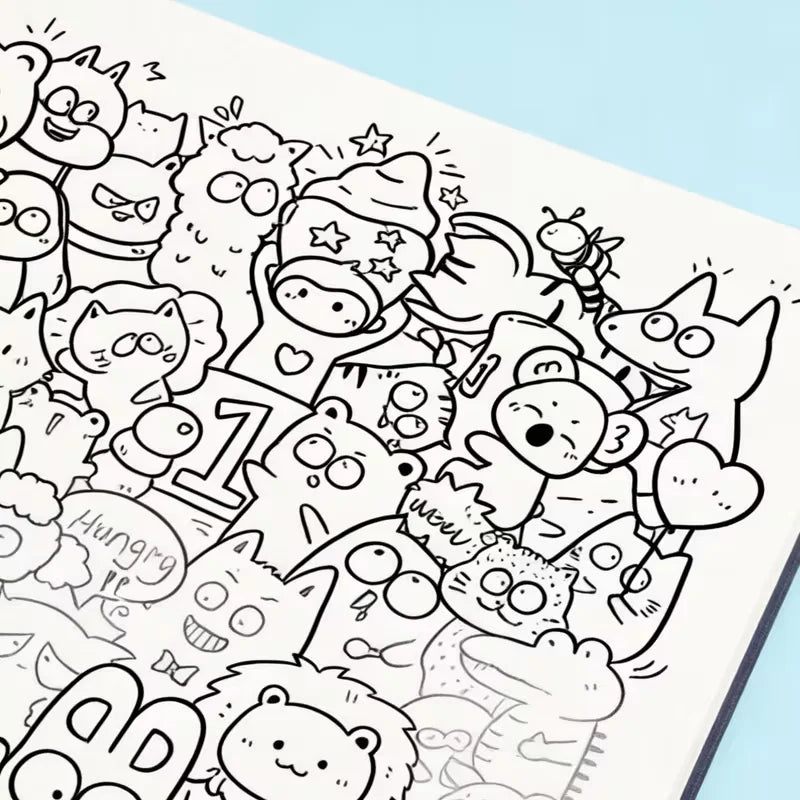 A sketchbook for copying and coloring with random patterns that are not repetitive.