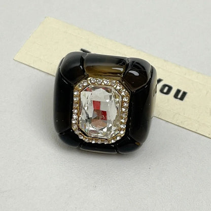 New Colorful Rhinestones Ring Geometric Three-dimensional Finger Ring Elegant Jewelry Square Ring Women - 07