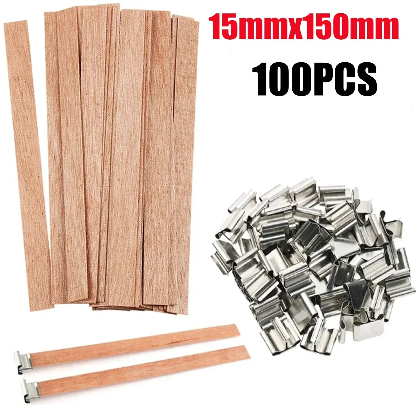 Handmade Soy Wax Candle Wooden Wick DIY Aromatherapy Candle Single Direction Wick Paraffin Wax Candle Crafting Guide - L-100P