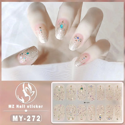 Nail Sticker Full Cover Waterproof Nail Art Manicure Decoration Sweet DIY Nail Decail Rhinestones Self Adhesive Manicure INS 