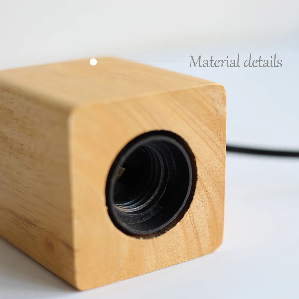 Modern Wood Table Lamp Retro E27 Desk Deco Light Indoor Art Lamps Living Room Bedroom Bedside Decoration Bar Lights Base EU P
