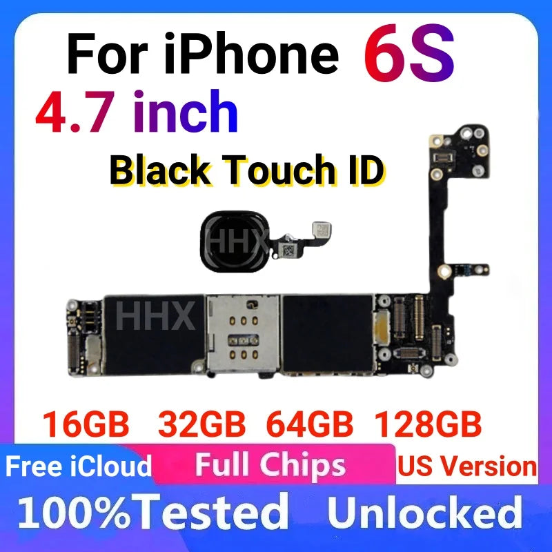 No ICloud ID Lock For iPhone 6s Full Chips Motherboard Support iOS Update Clean ICloud Logic Board With Touch ID Mainboard