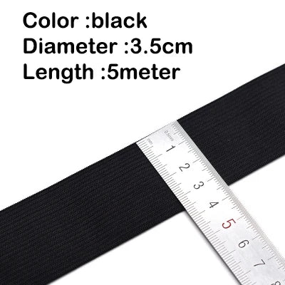 5Meters Sewing Elastic Band Heavy Stretch High Elasticity Knit Elastic Band for Sewing Waistband Elastic White black 10-60MM 