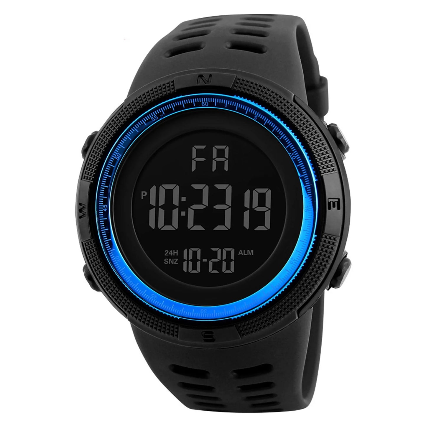 Men Digital Sports Watch Waterproof Casual Luminous Stopwatch Alarm Simple Army Watch for Running Climbing Fishing - Blue