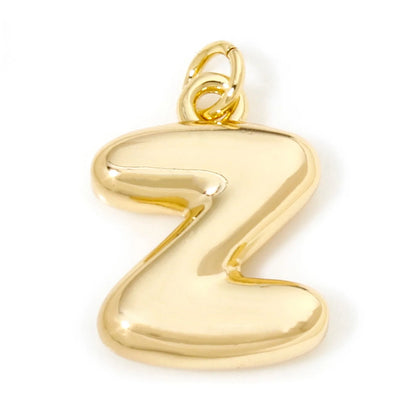 1Pcs English Letter Brass Charms 18K Real Gold Plated Capital Alphabet Initial A-Z Pendant Personalized Jewelry Making Findin