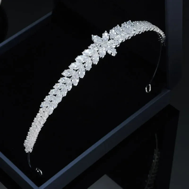 Luxury Bridal Tiara Wedding Headband Cubic Zirconia Bride Headband Tiaras And Crowns For Women Party Prom Hair Jewelry Headdr