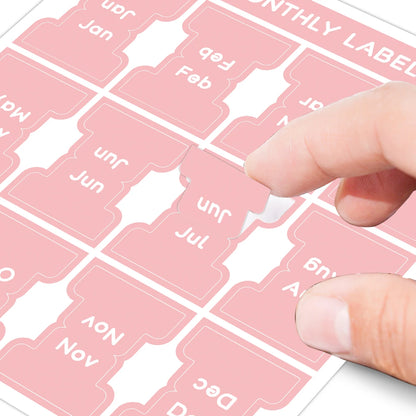 5 Sheets 2 Color Self-adhesive Stamping Labels Monthly Planner Tabs Book Notes Calendar Sticky Tags Office Pad Study Journal