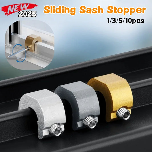 New 3/5/10pcs Aluminum Alloy Window Lock Stopper Sliding Door Window Limiter Sliding Sash Stopper Anti-theft Child Safety Loc