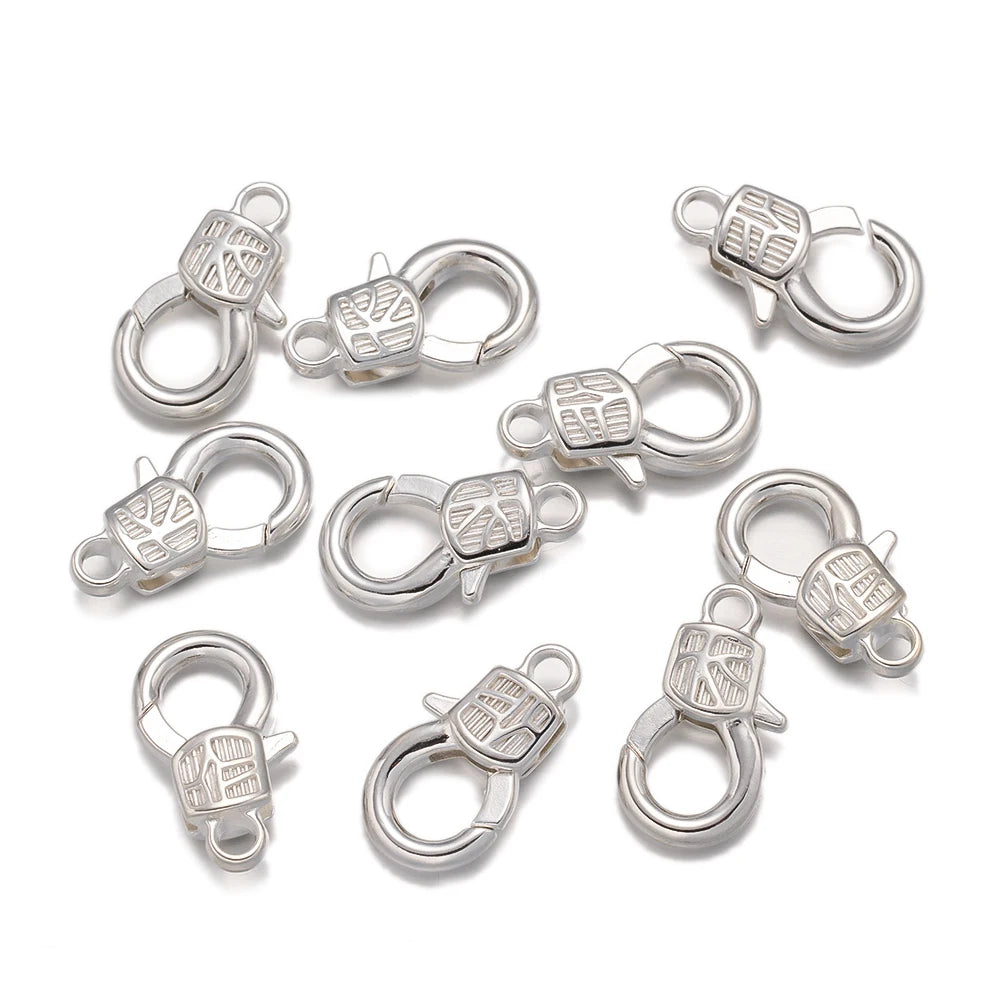 20pcs Silver Large Heart Lobster Claw Clasps Vintage Clips Hooks for DIY Jewelry Bracelet Necklace Keychain Making Findings -