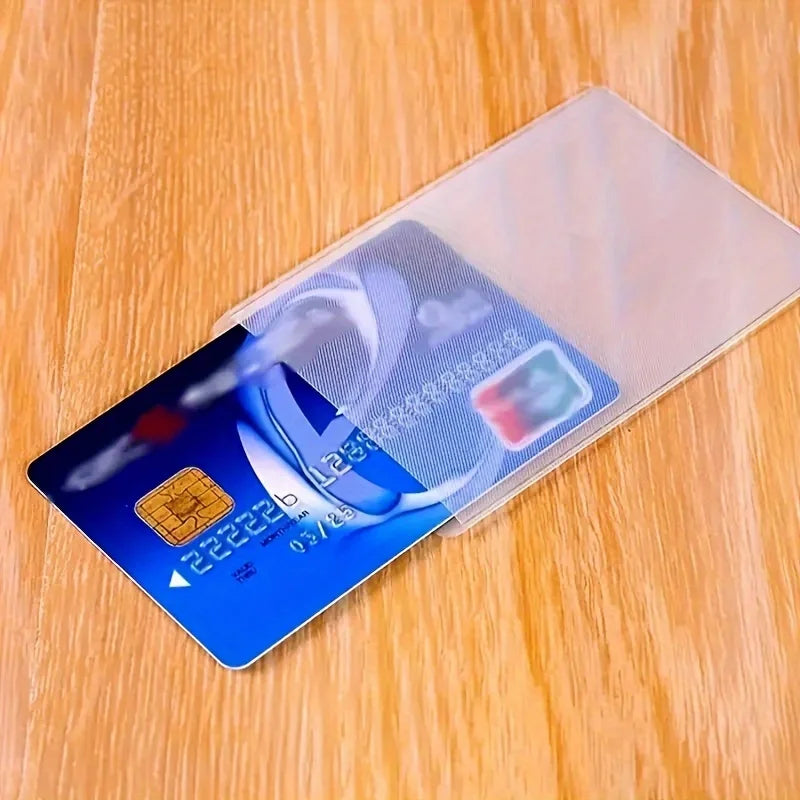 12PCS PVC Waterproof Transparent Card Holder Plastic Card id Holders Case To Protect Credit Cards Card Protector Cardholder B