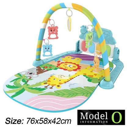 Baby Fitness Stand Music Play Gym Activity Toys Newborn Piano Crawling Blanket Pedal Game Pad Early Education 0-36 Months Gif