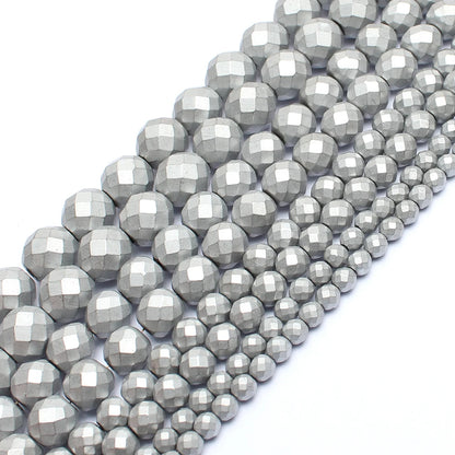 Natural Stones Rhodium Rose Gold Plated Hematite Round Loose Mineral Beads for Bracelet DIY Jewelry Making 15inch 2/3/4/6/8/1