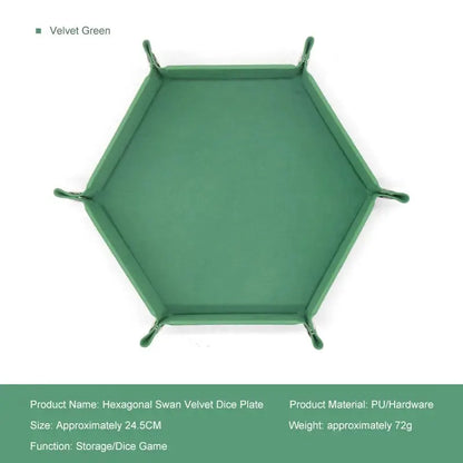 1pc Hexagonal Dice Tray and Miscellaneous Storage Box Board Game Dice Tray Accessories Leather Dice Tower - 1pc green