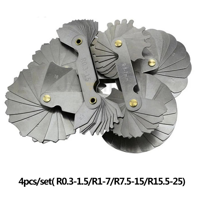 Radius Template R Gauge R1-6.5 7-14.5 15-25 26-80 Radius Gage Plate Fillet Gaug External Internal Concave Convex Measuring To