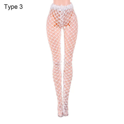 Suits 1/6 Doll Silk Stockings Mini Fishnet Tights Bottoms Socks Elastic leggings Miniature Pantyhose Dolls Accessories Girl G