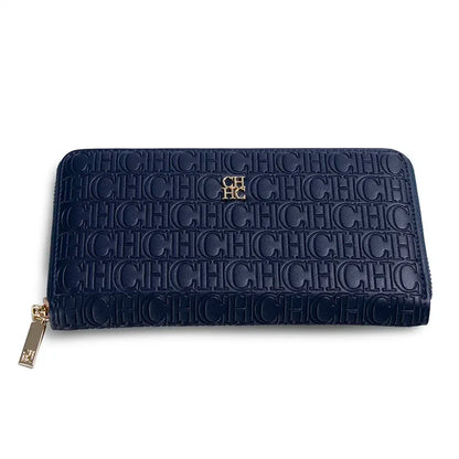CH Fashion Classic Women's Wallet Standard Solid Color Design Letter Embossed Women's 2025 New Luxury Wallet - Blue