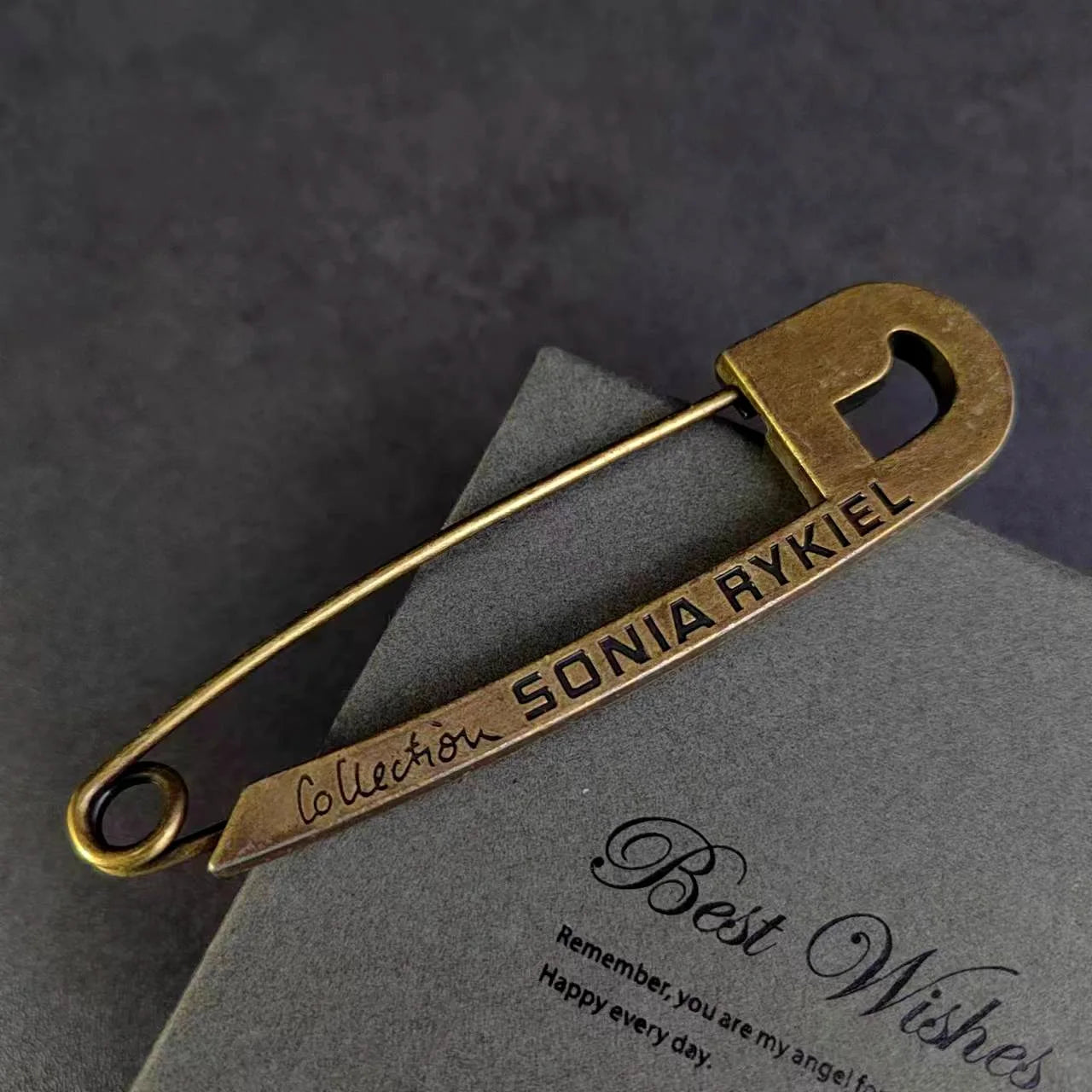 Vintage-Style Letter Safety Pins - Durable Copper, Decorative Shawl Pins for Clothing and Crafts - JM-B38