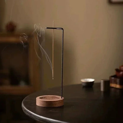 Insence Burner Upside Down Incense Burner Incense Stick Holder Wooden Round Incense Tray Ornament Bedroom Home Yoga Decoratio