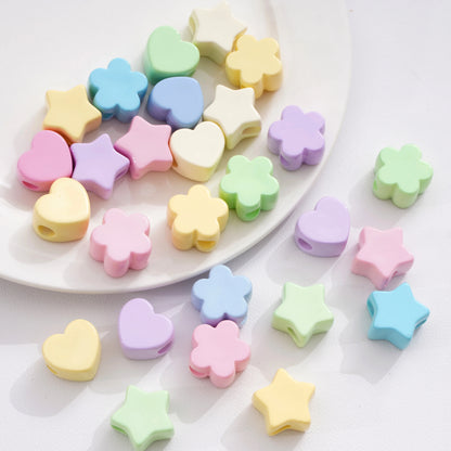 1/5Pcs Acrylic Large Hole Beads Star/Flower/Heart Beads Jewelry Making Materials for DIY Phone Chain Keychain Charms Accessor