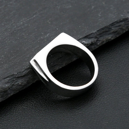 Fashion 316L Stainless Steel Simple Rings For Men Women Punk Hip Hop Square Band Flat Top Signet Ring Charm Party Jewelry Gif