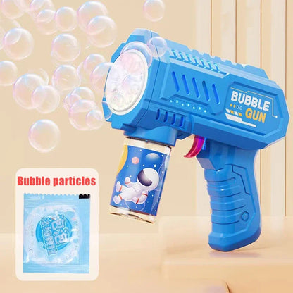 6-hole Dinosaur Bubble Machine Electric Bubble Gun with Light Fully Automatic Bubble Gun Automatic Soap Blower Outdoor Game T