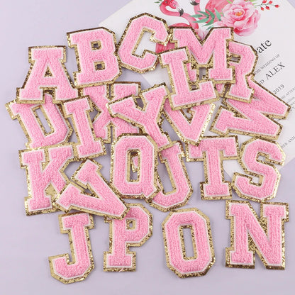 8CM Patch Letters for Clothes Alphabet Sticky Letter Clothing Bags Jacket Iron on Letter Emblems Chenille Patches for DIY MC0
