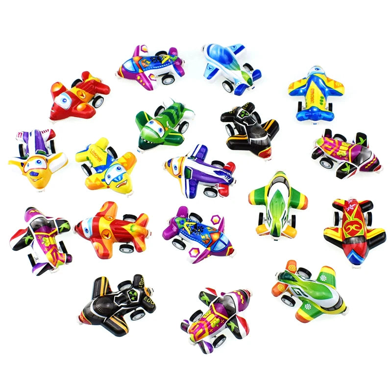 20pcs/lot Cartoon Toys Cute Plastic Pull Back Cars Plane Toy Cars for Child Mini Car Model Funny Kids Toys Kindergarten Toys 