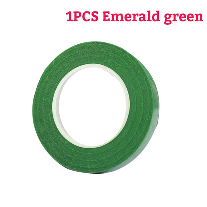 Green Flower Stem Sticks DIY Floral Material Handmade Wire Stem Floriculture Tape Self-adhesive Bouquet Floral Stem Paper Tap