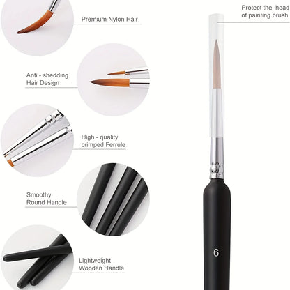 10/11pcs Miniature Paint Brushes, Detail Tip Paint Brushes Set With Ergonomic Handle - Suitable For Acrylic Painting, Oil, Wa