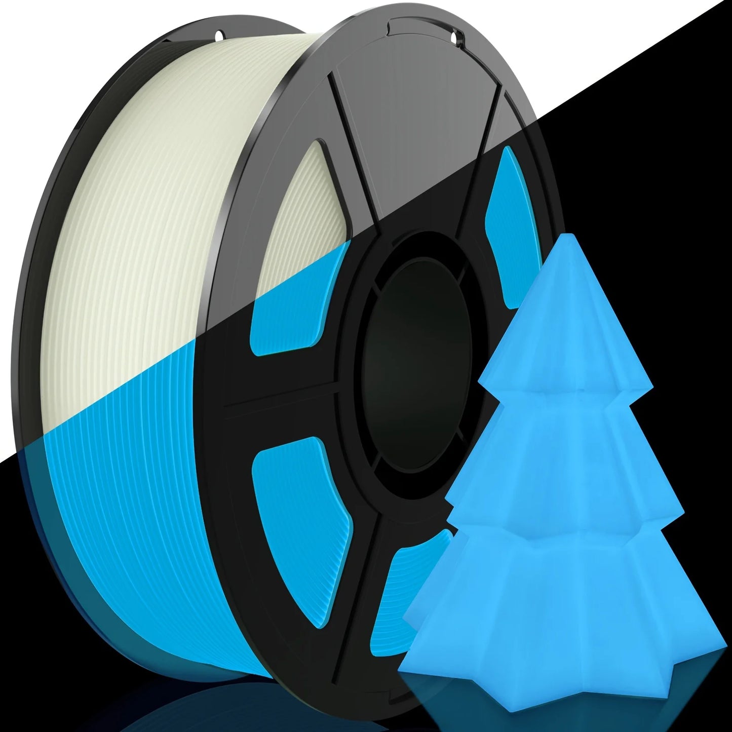 DIY Christmas Gift, 1.75mm PLA Luminous 3D Printer Filament, 200g(0.44L）Spool, Glow in the Dark, for Most FDM Printers