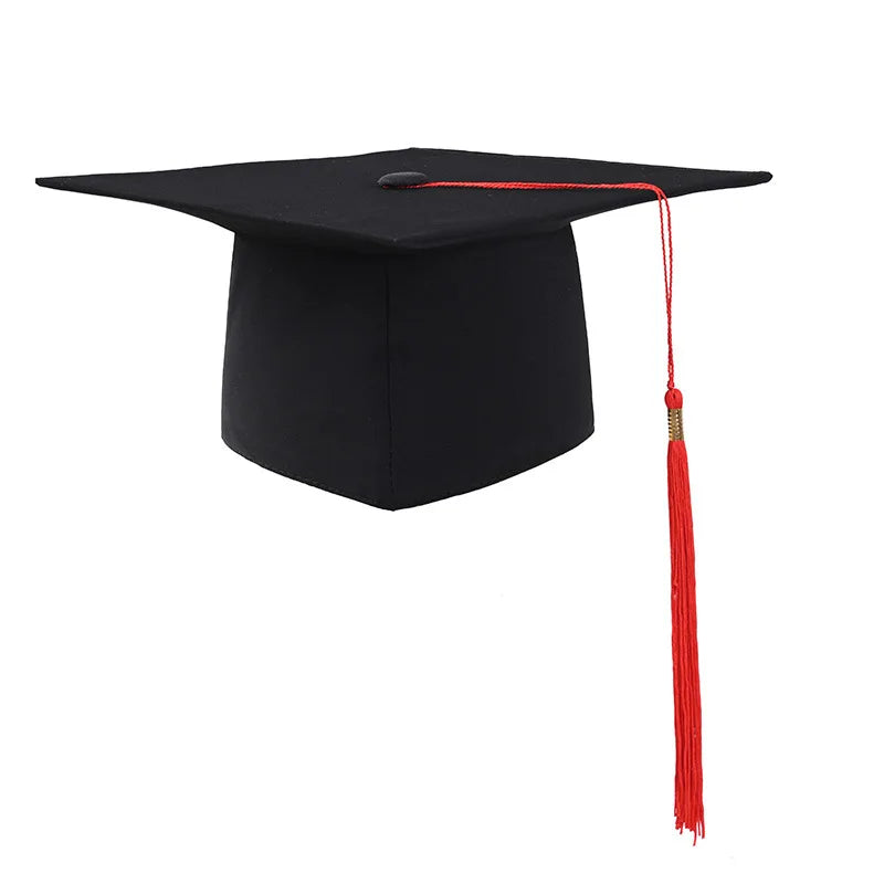 2025 Graduation Hat Black Adult Bachelor Caps with Tassels University Master Congratulation Graduation Party Decoration Suppl