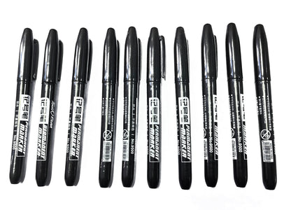 6 PCS Permanent Marker Pen Manga Drawing Markers Black Blue Red Waterproof Ink Sketch Pens Stationery Art School Supplies - 1