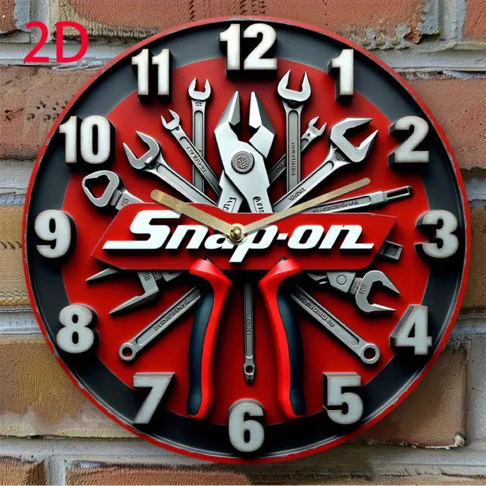 Vintage-Infused Wall Clock Shaped Iron Decor - Distressed Metal Painting with Ornate Details, Elevates Living, Dining & Bedro