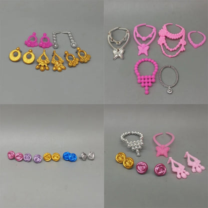 Little Kids Fancy 25CM 10In Winter Doll Accessories Earrings Necklace For Dolls Girls Christmas Gift