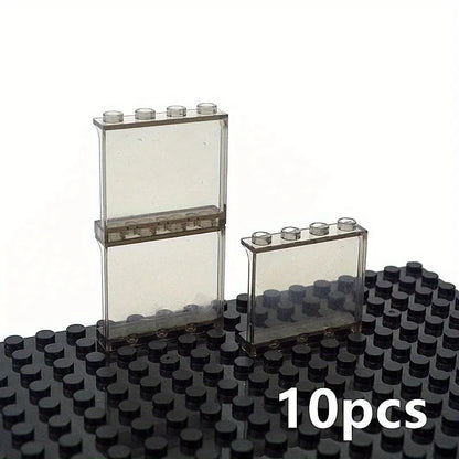 10PCS Transparent Panel 1x4x3 Dots Window Wall House Construction Accessories DIY House Bricks Toys Parts Compatible 60581 - 